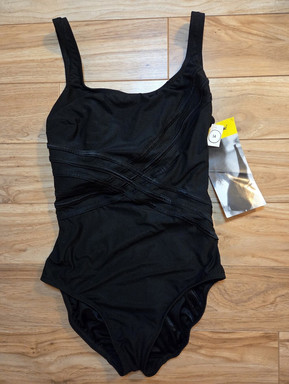 Longitude One-Piece Swimsuit Black Size 14 NWT